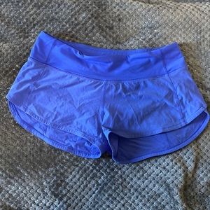 Blue Lululemon Speed Up shorts